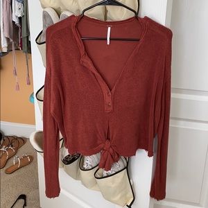 free people cropped light sweater